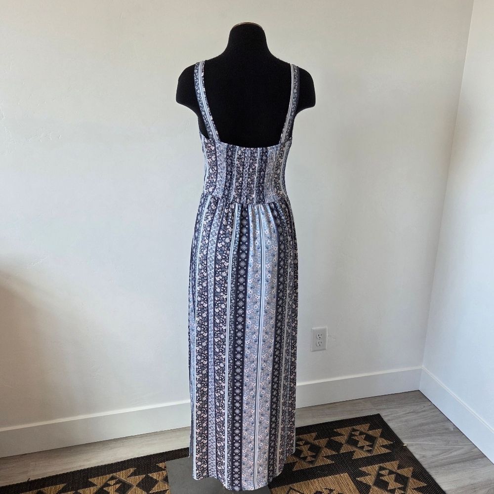 Derek Heart Paisley Floral Maxi Dress Twist Front Y2K 90s Beach Vacation Large - Picture 6 of 13